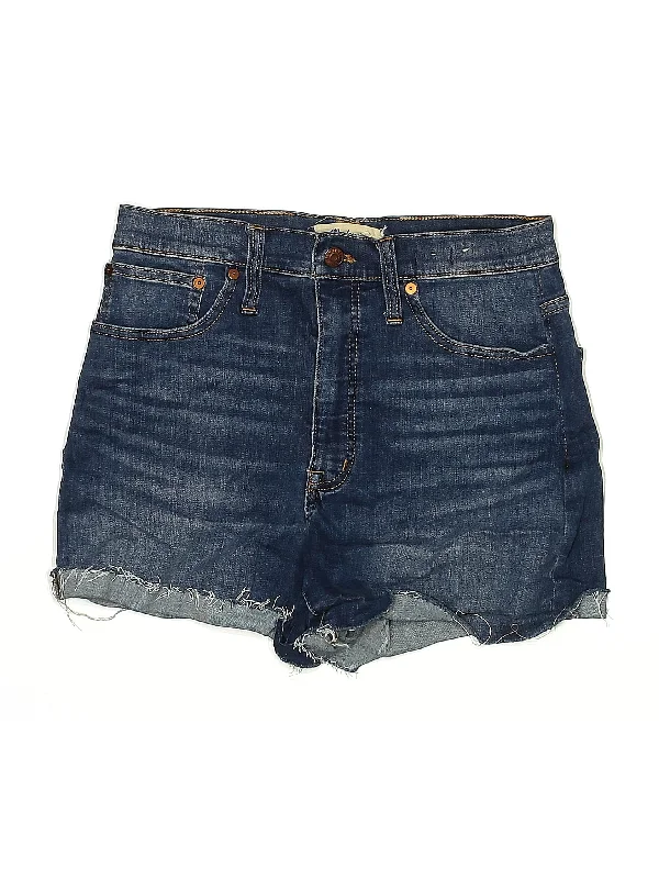 Belted Skirts for Shaping -High-Rise Denim Shorts in Dark Wash