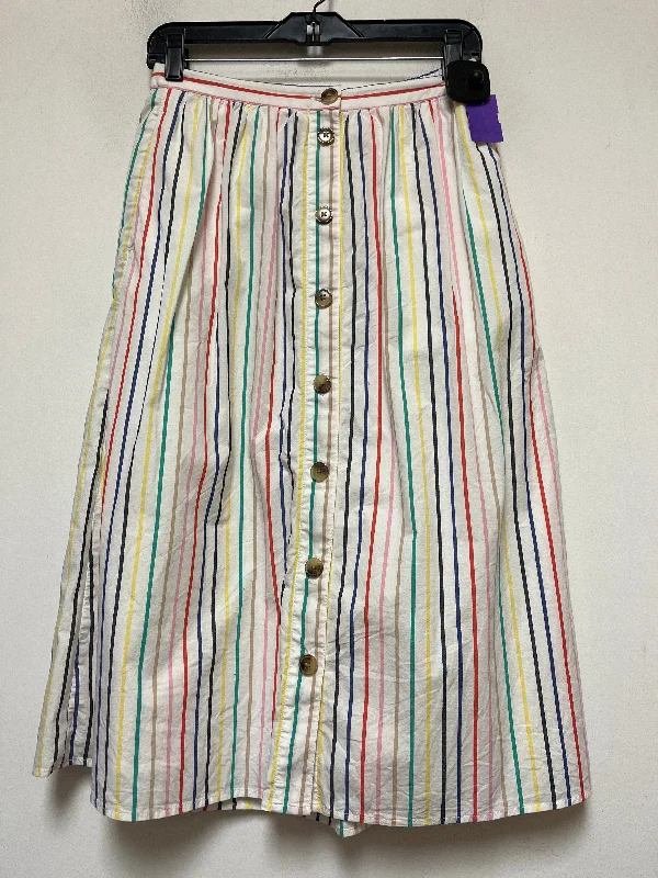 Cute denim skirts for youthful cool -Striped Pattern Skirt Midi J. Crew, Size 6