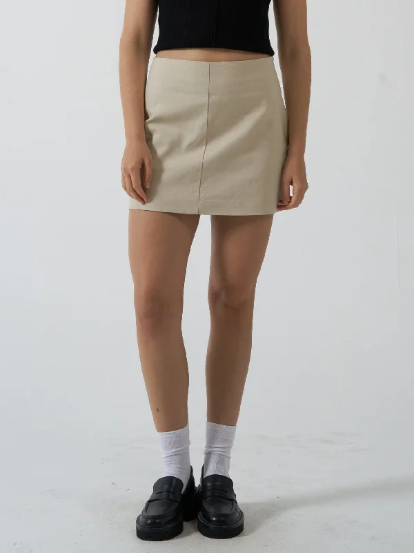 Cotton Shorts for Comfortable -Clarity Mini Skirt - Fog