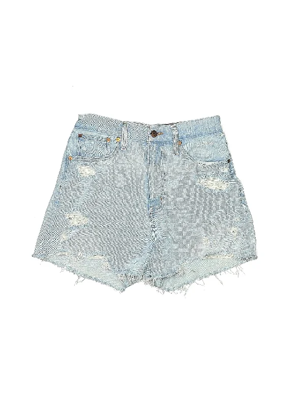 Solid Color Skirts for Simple -Denim Shorts in Light Wash