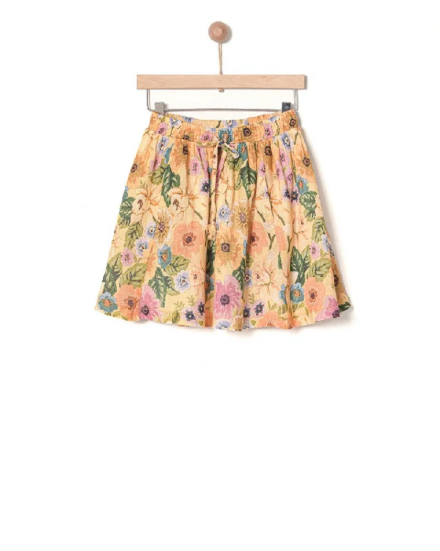 Hippie Long Skirts with Beads -YELL OH FLORAL TIE SKIRT [FINAL SALE]