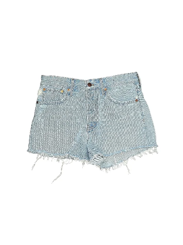 Gray Skirts for Subtle -Mid-Rise Denim Shorts in Light Wash