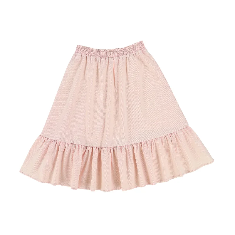 Nylon Short Skirts for Stretch -PHIL AND PHOEBE PINK RUFFLE TRIM SKIRT [Final Sale]