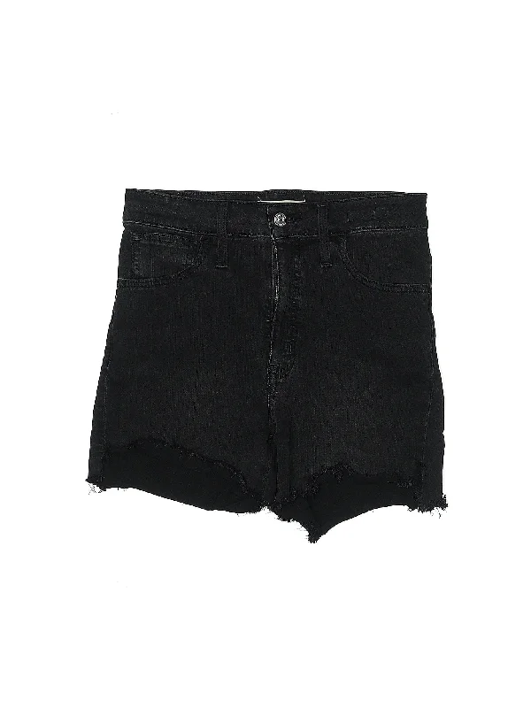 Elastic Waist Shorts for Easy -Denim Shorts in Dark Wash