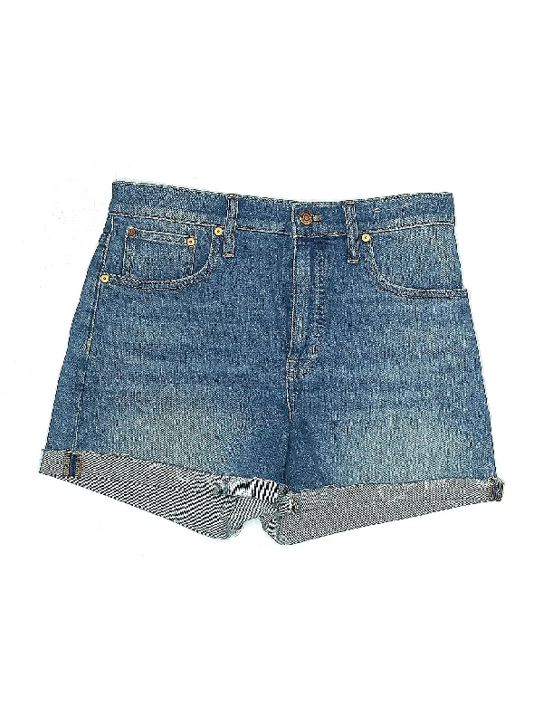 Satin Skirts for Shiny -High-Rise Denim Shorts in Medium Wash