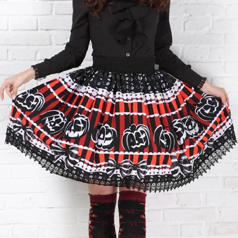 Stretch skirts for curvy figure flattery -Jack-O-Lantern Skirt