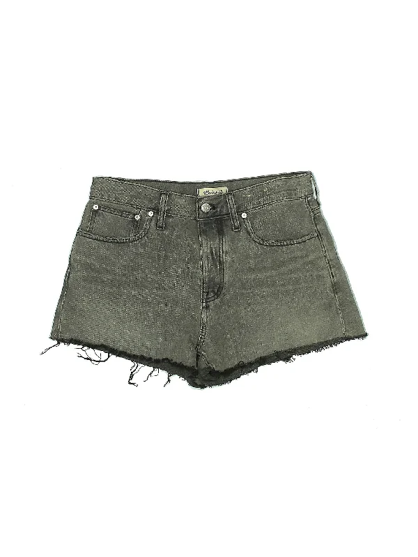 Embroidered Shorts for Detail -High-Rise Denim Shorts