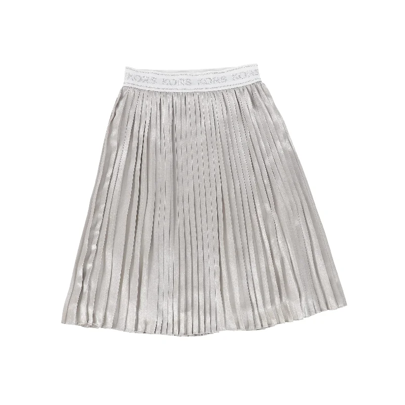 Black Short Skirts for Versatile -MICHAEL KORS STONE GREY ACCORDION PLEAT MIDI SKIRT [Final Sale]