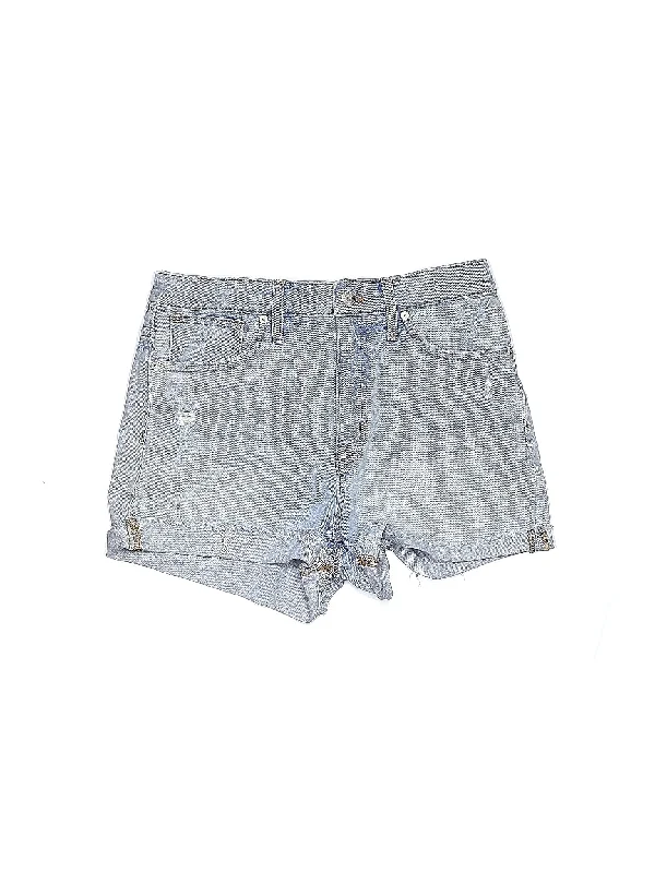 Silk Skirts for Luxurious -Low-Rise Denim Shorts in Light Wash