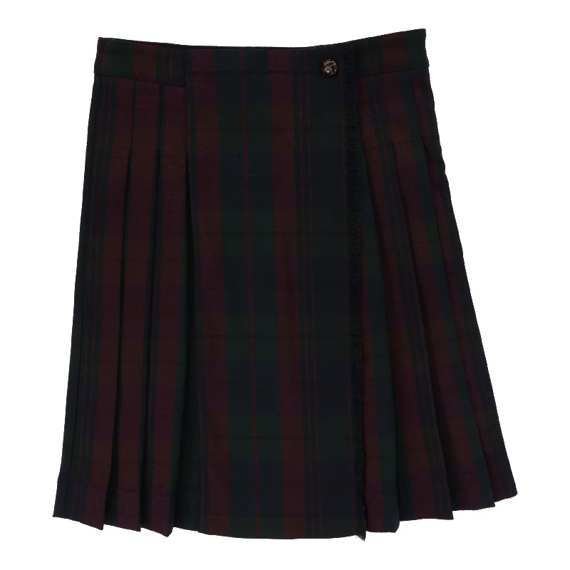 Wrap Short Skirts for Adjustable -ANALOGIE NAVY/BURGUNDY PLAID SKIRT [FINAL SALE]