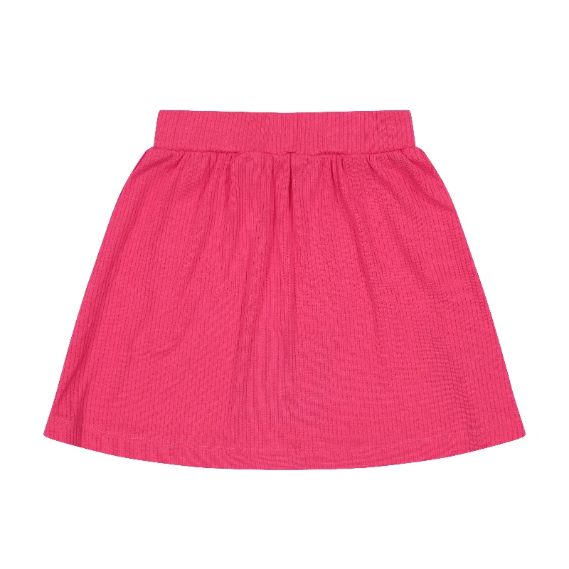 Long Skirts for Resort Wear -ZEEBRA FUSCHIA RIBBED CIRCLE SKIRT [FINAL SALE]