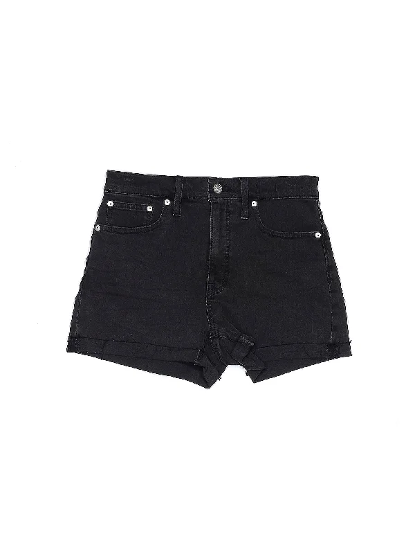 Dress Shorts for Semi-Formal -Mid-Rise Denim Shorts in Dark Wash