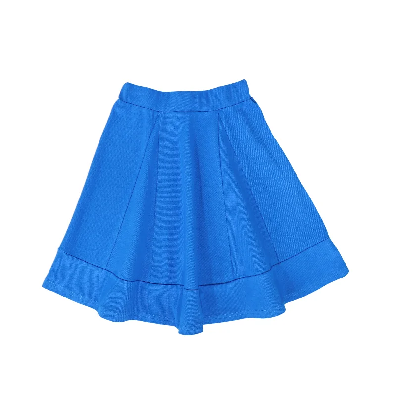 Khaki Long Skirts for Casual -BACE COLLECTION BLUE PIQUE CIRCLE SKIRT [FINAL SALE]