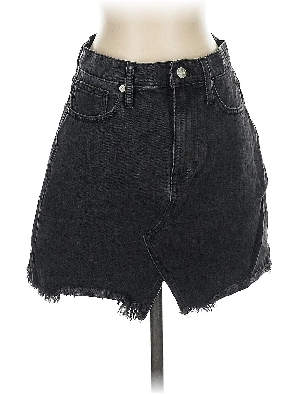 Elastic Waist Shorts for Easy -Denim Skirt