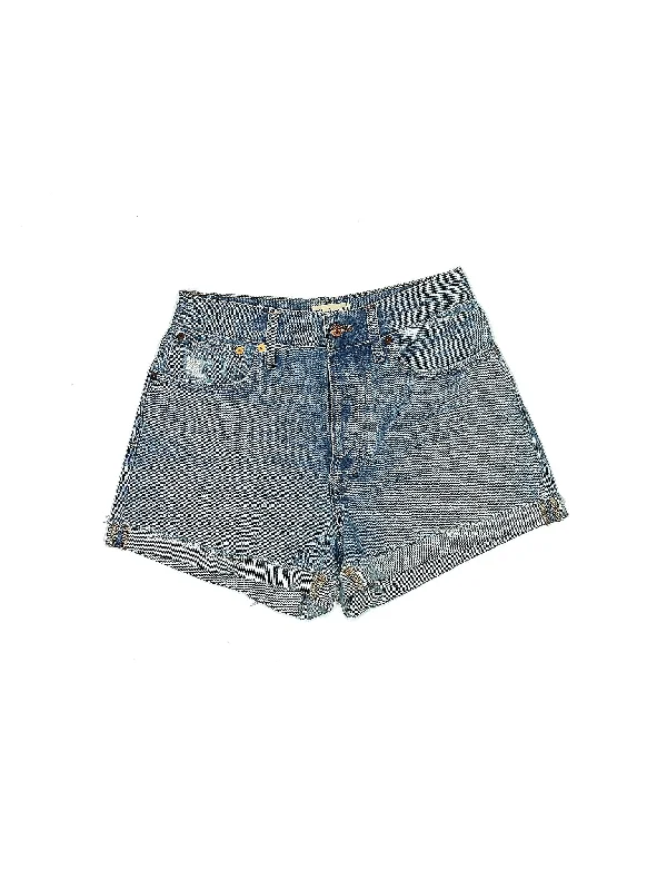 Bermuda Shorts for Modest Style -Mid-Rise Denim Shorts in Medium Wash