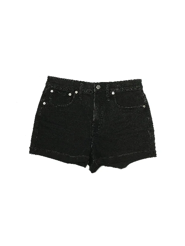 Tie-Up Skirts for Decorative -High-Rise Denim Shorts in Dark Wash