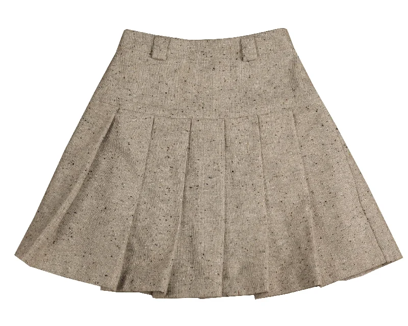 Maximalist Long Skirts for Bling -NOMA GREY TWEED PLEATED SKIRT [FINAL SALE]