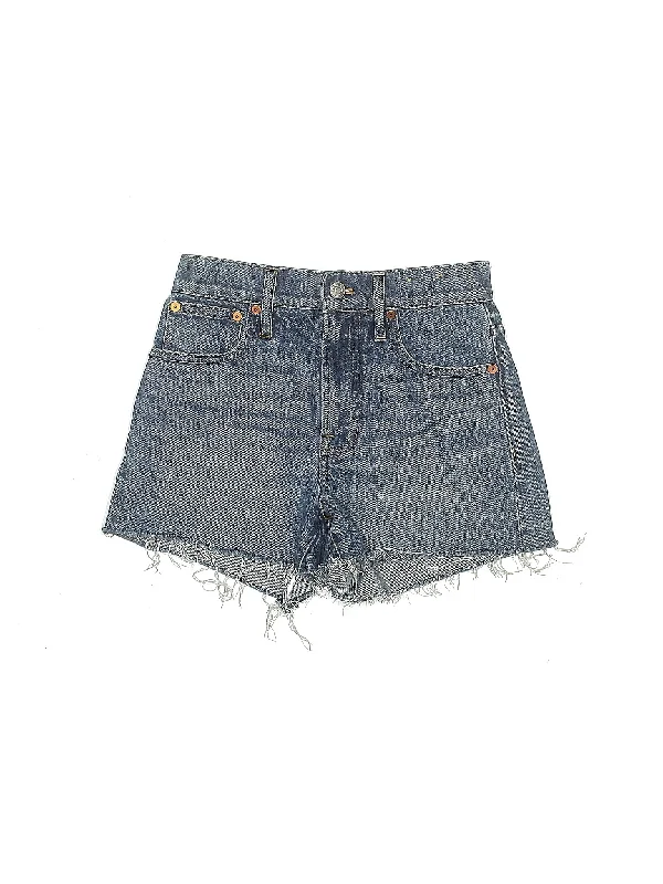 Nylon Skirts for Stretch -Mid-Rise Denim Shorts in Light Wash