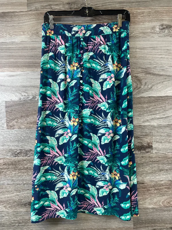 Pleated midi skirts for elegant everyday looks -Tropical Print Skirt Maxi Loft, Size Xs