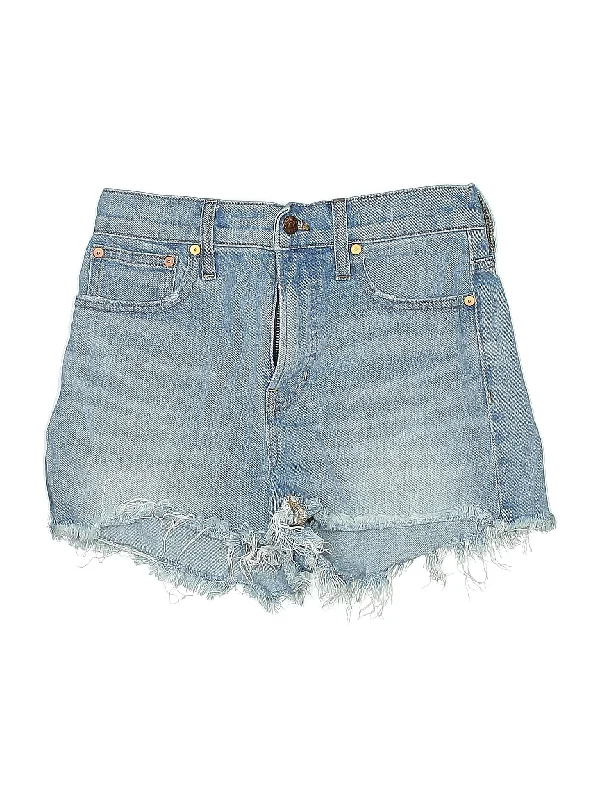 Animal Print Shorts for Fun -Mid-Rise Denim Shorts in Medium Wash