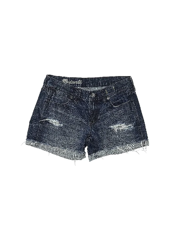 Nylon Skirts for Stretch -Denim Shorts in Dark Wash