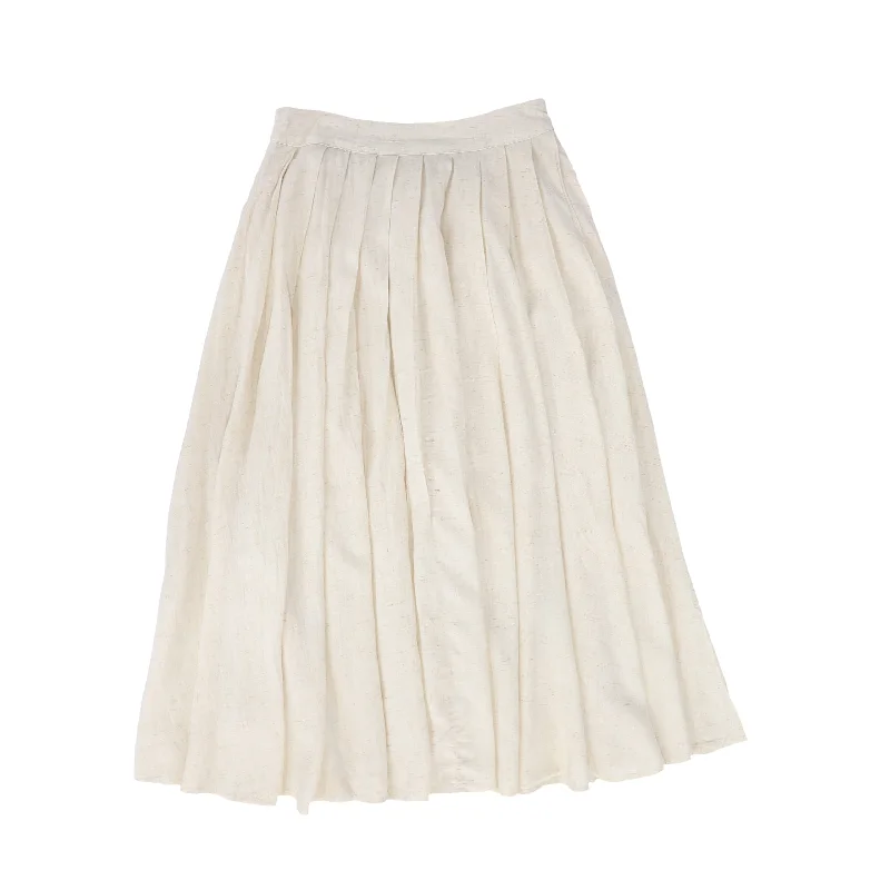 Celtic Long Skirts with Knotwork -BACE COLLECTION OATMEAL PLEATED FLARE SKIRT [FINAL SALE]