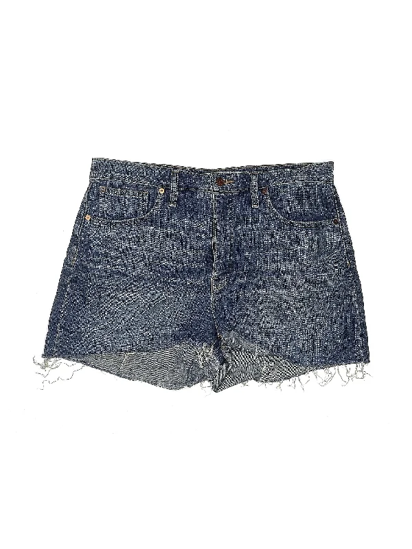 Tie-Up Shorts for Decorative -High-Rise Denim Shorts in Light Wash