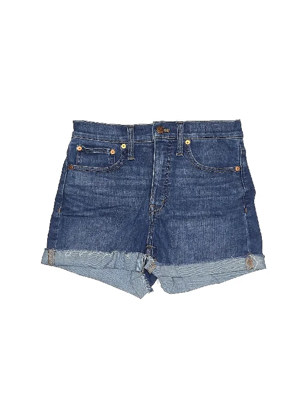 Running Shorts for Exercise -Mid-Rise Denim Shorts in Medium Wash