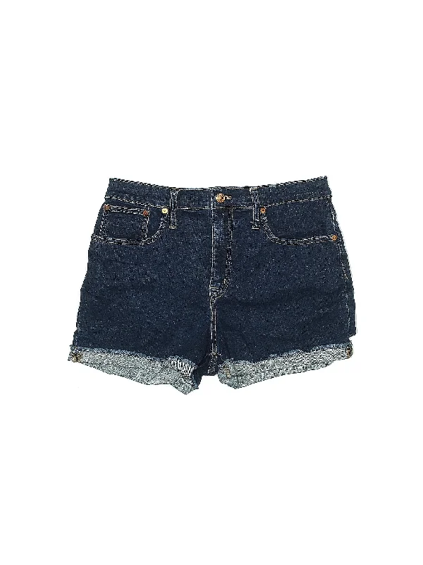 Orange Skirts for Energetic -High-Rise Denim Shorts in Light Wash