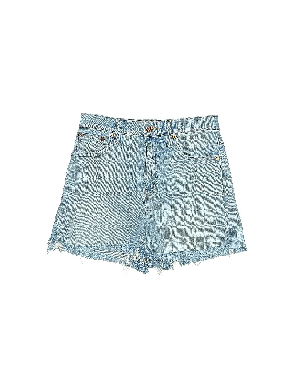 Dress Shorts for Semi-Formal -Low-Rise Denim Shorts in Medium Wash