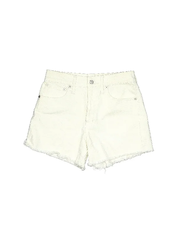 Pink Skirts for Feminine -High-Rise Denim Shorts in Light Wash