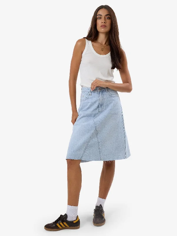 Faux Leather Shorts for Affordable -Cooper Skirt - Light Ash Blue