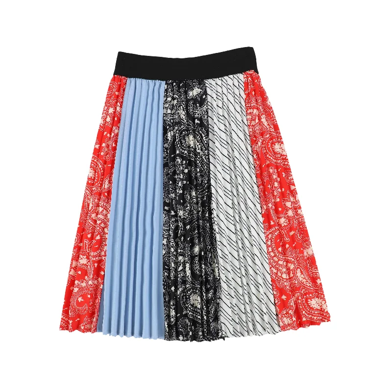 Pleated Short Skirts for Girly -TUSTELLO MULTI COLOR DESIGNED PLEATED SKIRT [Final Sale]