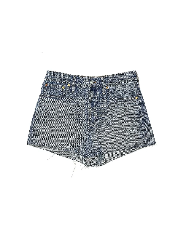 Ruffled Shorts for Feminine -Denim Shorts in Medium Wash