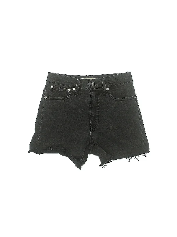 Elastic Waist Skirts for Fit -High-Rise Denim Shorts