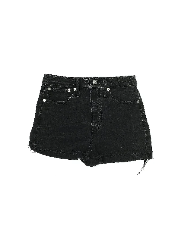 Silk Skirts for Luxurious -Mid-Rise Denim Shorts in Medium Wash