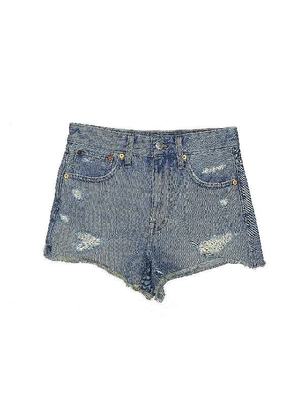 Denim Shorts for Casual Outings -Mid-Rise Denim Shorts in Light Wash