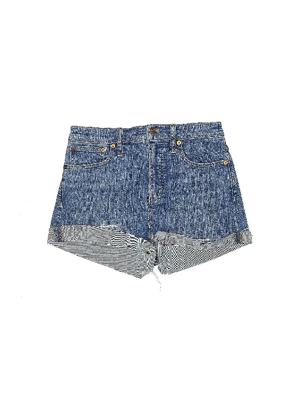 Wool Shorts for Warmth Needed -Low-Rise Denim Shorts in Medium Wash