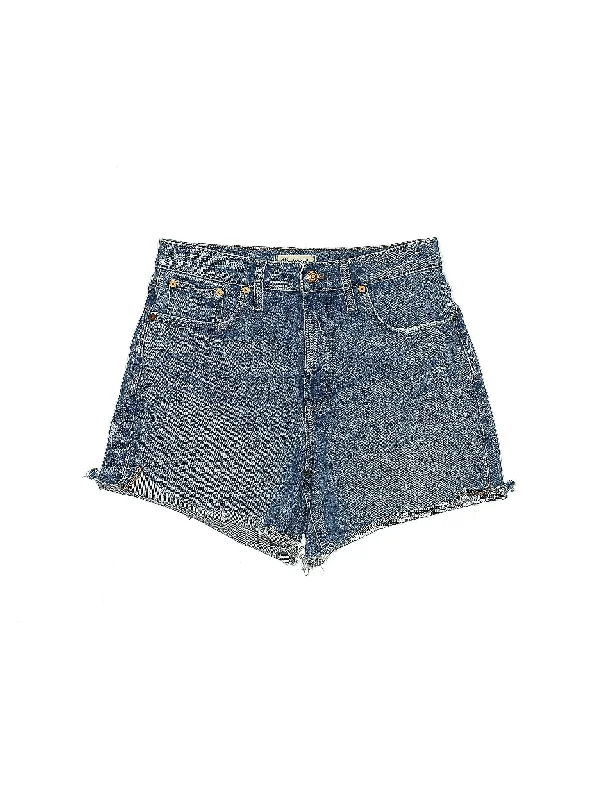 Embroidered Skirts for Detail -High-Rise Denim Shorts in Medium Wash