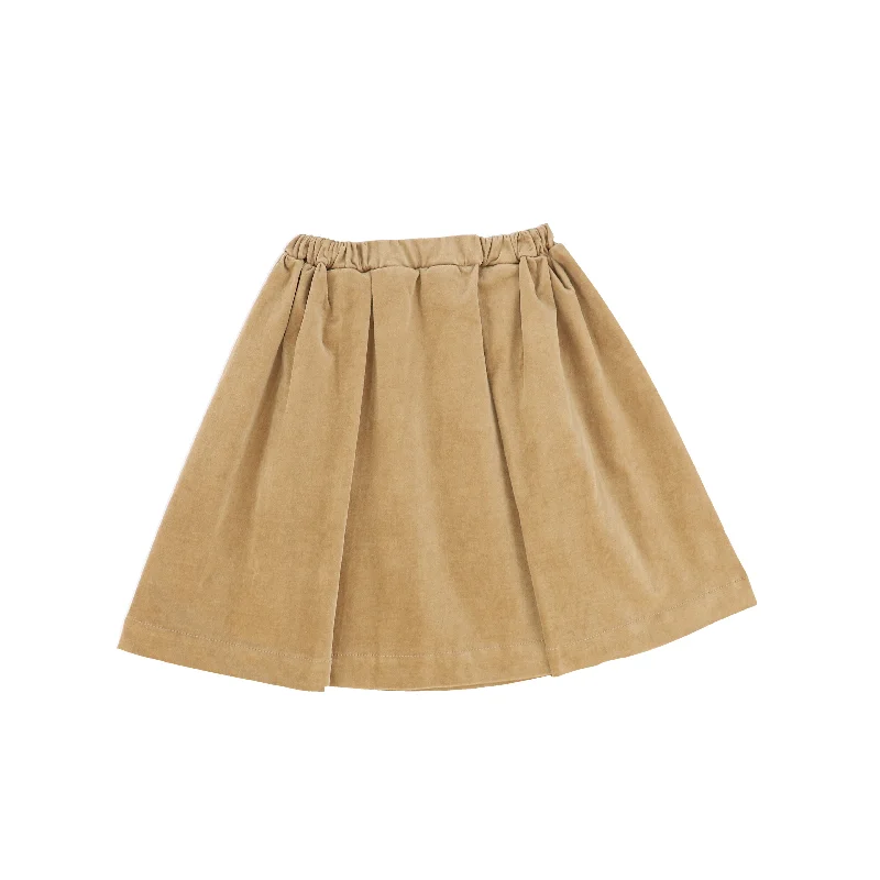 Spandex Short Skirts for Fit -BE FOR ALL BROWN VELVET PLEAT SKIRT [FINAL SALE]