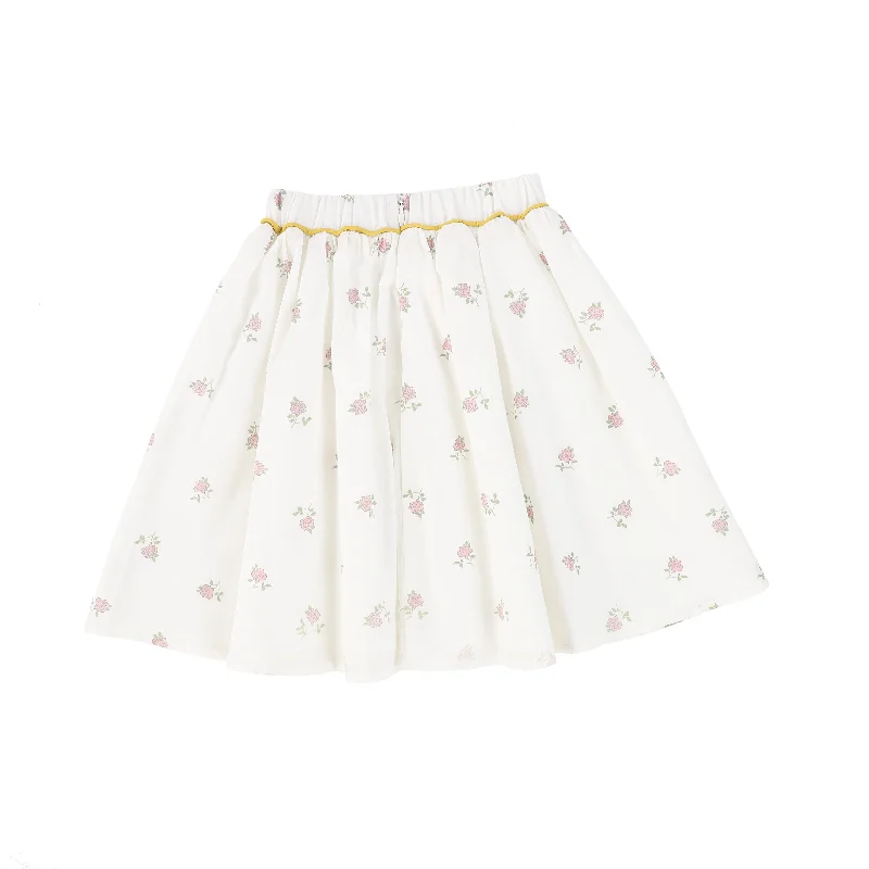 Punk Long Skirts with Spikes -BAMBOO FLORAL SMALL PRINT SKIRT [FINAL SALE]