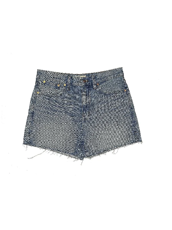 Rhinestone Shorts for Bling -High-Rise Denim Shorts in Medium Wash