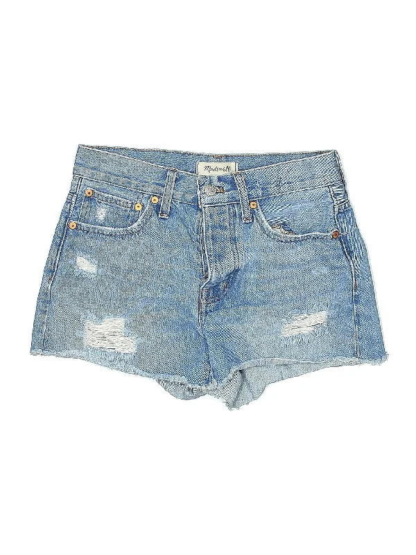 Strapless Skirts for Glamorous -High-Rise Denim Shorts in Medium Wash