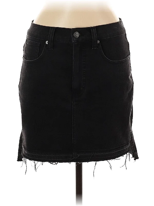 Elastic Waist Shorts for Easy -Denim Skirt