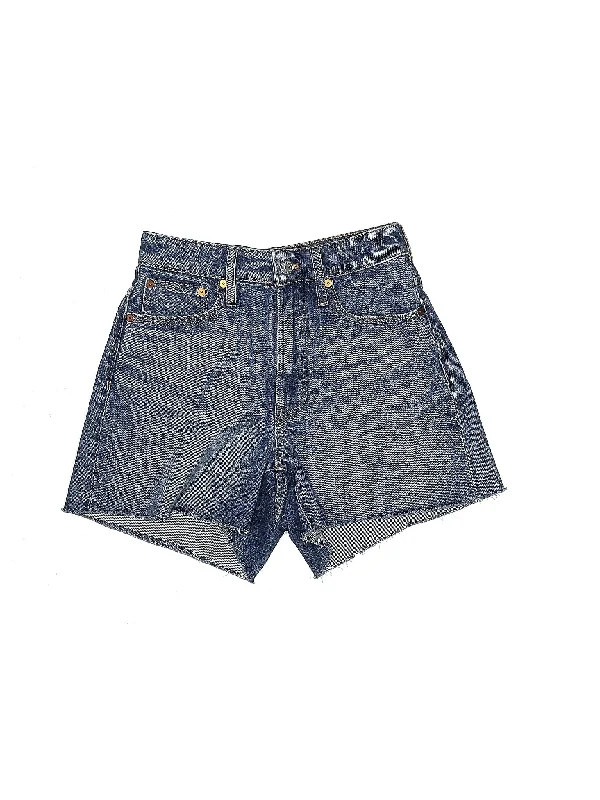 Spandex Skirts for Flexible -High-Rise Denim Shorts in Medium Wash