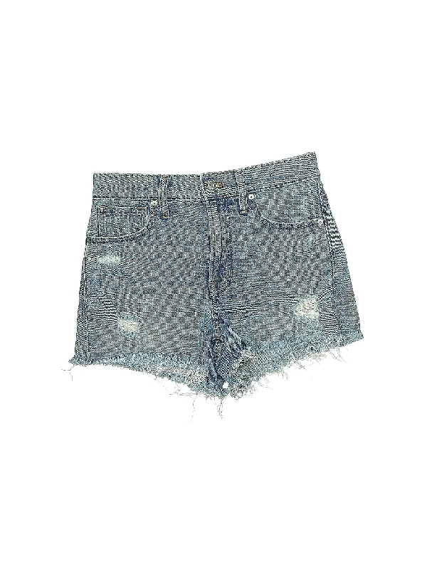 Orange Skirts for Energetic -Low-Rise Denim Shorts in Medium Wash