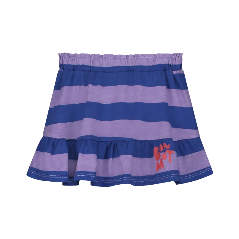 Satin Short Skirts for Shiny -BONMOT BLUE PURPLE STRIPE LOGO SKIRT [FINAL SALE]