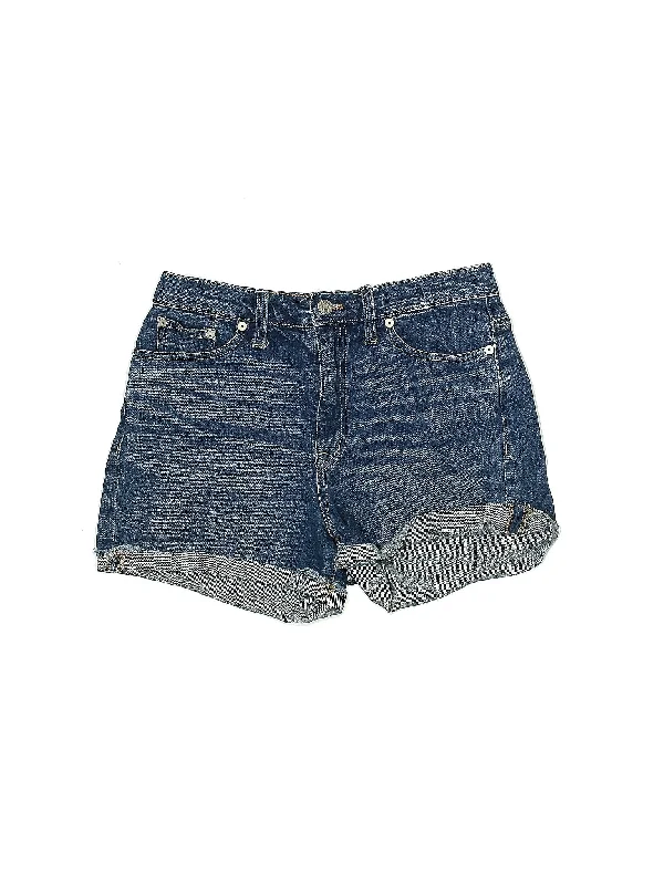 Silk Skirts for Luxurious -Mid-Rise Denim Shorts in Medium Wash