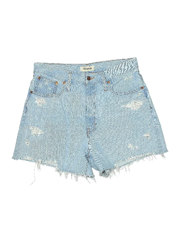 Blue Skirts for Classic -High-Rise Denim Shorts