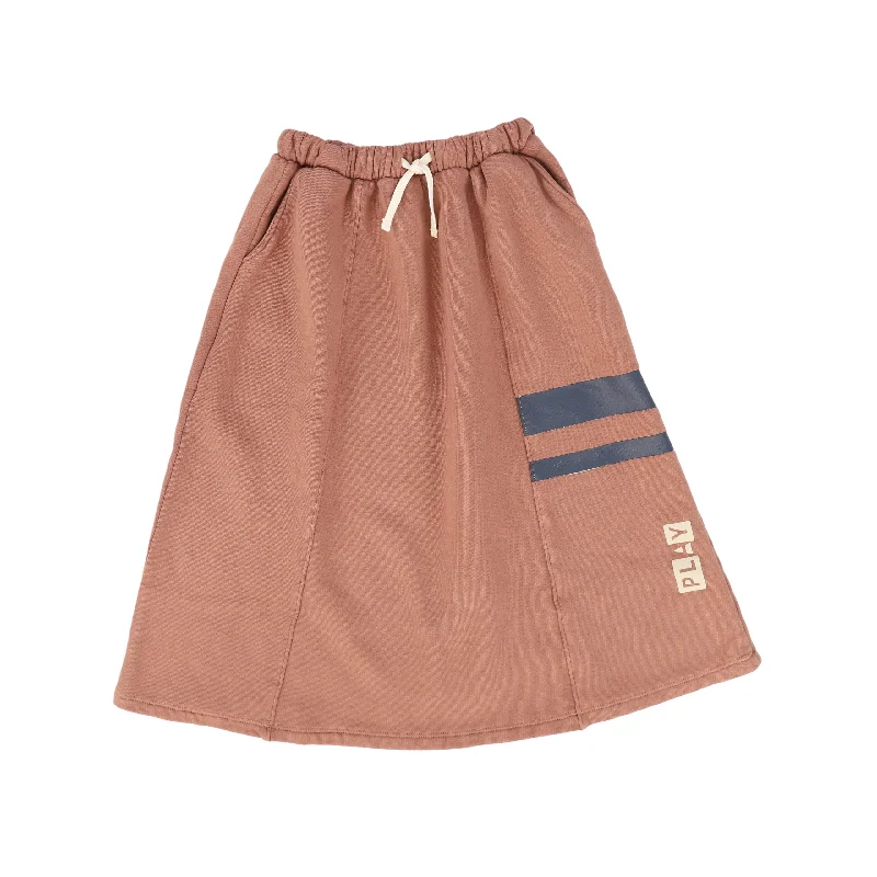 Linen Long Skirts for Breathable -PLAY RUST LOGO SKIRT [FINAL SALE]